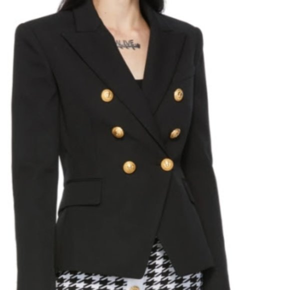 Balmain Jackets & Blazers - Balmain Black Wool Six-Button Permanent Blazer
